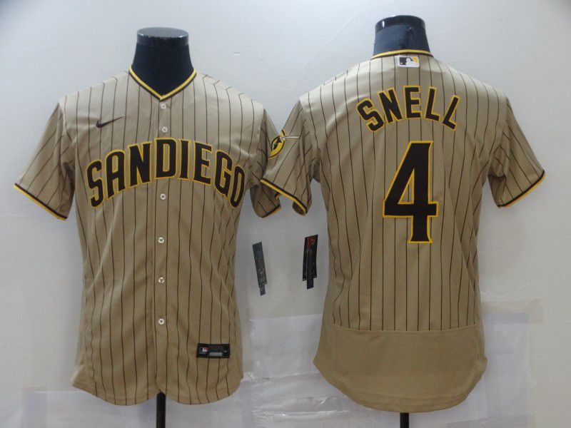 Men San Diego Padres #4 Snell brown stripe Elite 2021 Nike MLB Jersey->houston astros->MLB Jersey